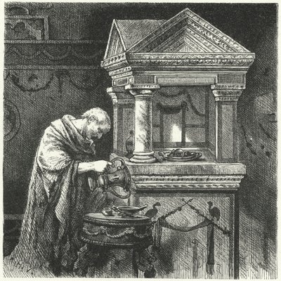Offers brengen in een tempel in het oude Rome door Hermann Vogel