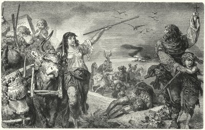 Leden van de Waldenzenbeweging op de vlucht voor vervolging door Hermann Vogel