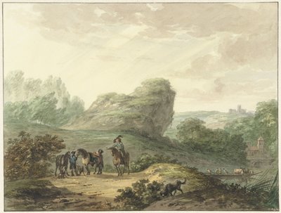 Landschap met ruiters door Hermanus Numan