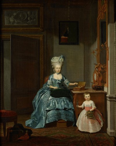 Susanna van Collen née Mogge en haar dochter, 1776 door Hermanus Numan