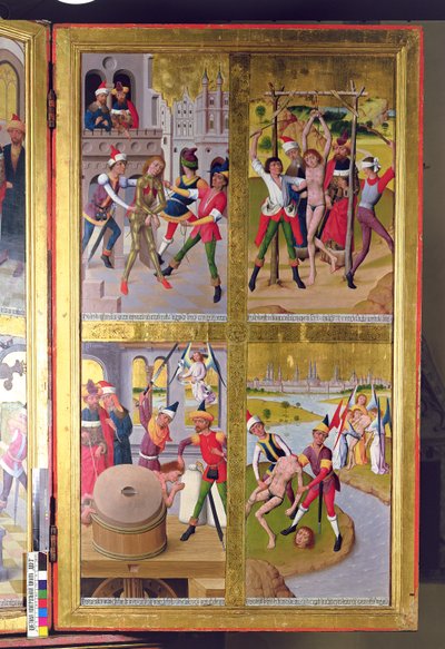Scènes uit het Leven van St. Victor van het Binnenste Deel van de Rechter Buitenste Vleugel van het Voormalige Hoofdaltaar in de St. Nicolaaskerk, 1481 door Hermen Rode