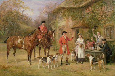 Een ontmoeting bij de Drie Duiven door Heywood Hardy