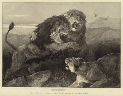Fel als strijdende vuren brandt het gevecht door Heywood Hardy