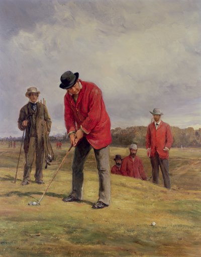George Glennie Putting op Blackheath met Putting Cleek, 1881 door Heywood Hardy