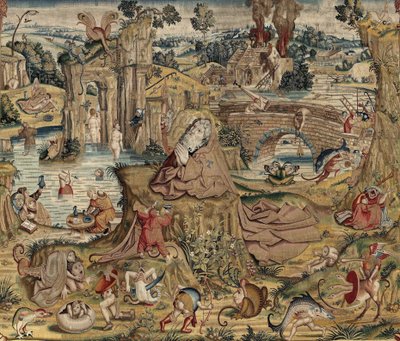 Wandtapijt geïnspireerd door het werk van Jheronimus Bosch, ca. 1560 door Hieronymus (after) Bosch