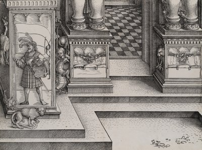Onderste gedeelte van de ingang naar de rechterpoort Die Porten des Adels door Hieronymus Andreae