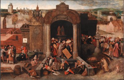 Christus Verdrijft de Handelaars uit de Tempel door Hieronymus Bosch