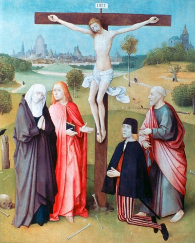 Christus aan het Kruis met Schenkers en Heiligen, c1480-1516 door Hieronymus Bosch