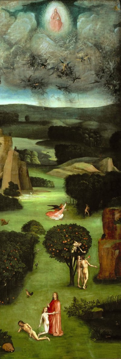 Het Laatste Oordeel Drieluik, linker paneel, ca. 1485 door Hieronymus Bosch