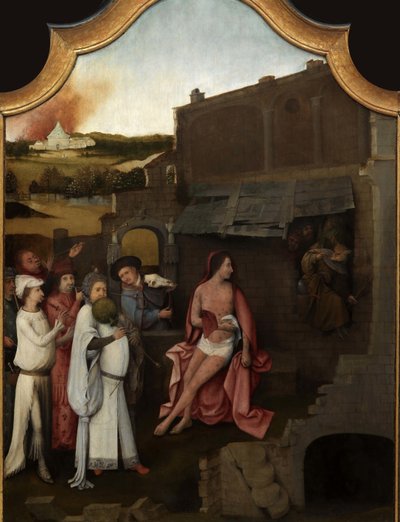 Drieluik van Job Middenpaneel, eerste kwart van de 16e eeuw door Hieronymus, Bosch