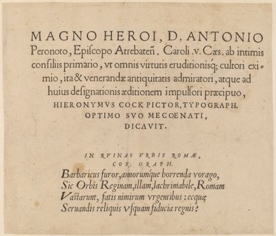 Opdrachtpagina door Hieronymus Cock