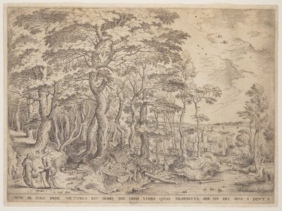 Landschap met Christus door Hieronymus Cock