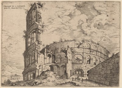 Uitzicht op het Colosseum door Hieronymus Cock