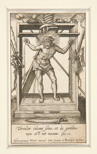 Christus in de wijnpers door Hieronymus Wierix