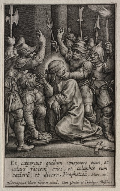 De Passie: De Bespotting van Christus door Hieronymus Wierix