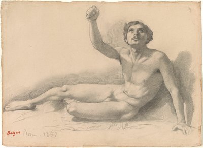 Studie van een mannelijk naakt door Hilaire Germain Edgar Degas