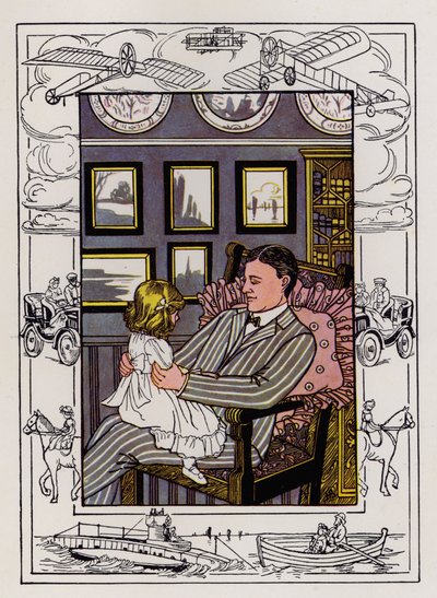 Mary Rijdt (kleur litho) door Hilda Broughton