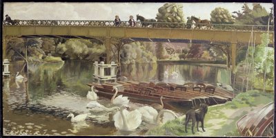 Zwanen, Cookham Bridge door Hilda Carline