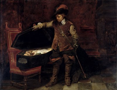 Oliver Cromwell (1599-1658) opent de kist van Karel I (1600-49) 1831 door Hippolyte (1797 1856) Delaroche