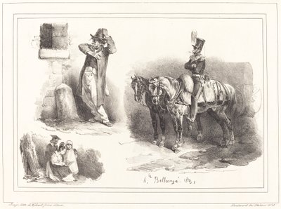 Drie Vignetten door Hippolyte Bellange
