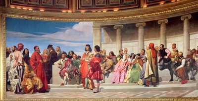 Hemicycle: Kunstenaars van alle leeftijden (detail) door Hippolyte Delaroche
