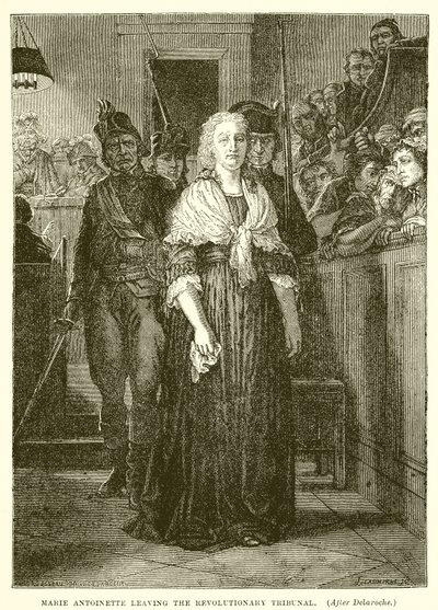 Marie Antoinette verlaat het revolutionaire tribunaal door Hippolyte Delaroche