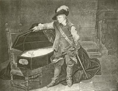 Oliver Cromwell kijkt naar het lijk van koning Charles I door Hippolyte Delaroche