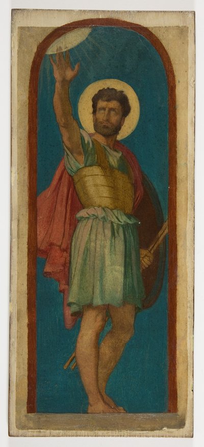 Josua, mit der Sonne oben links door Hippolyte Flandrin