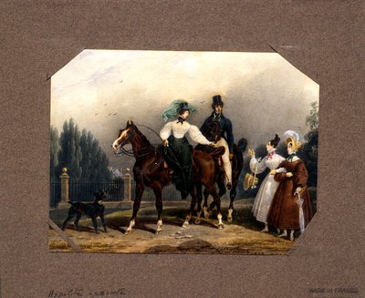 Ontmoeting op de promenade door Hippolyte Lecomte
