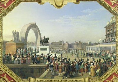 Herstel van het Standbeeld van Hendrik IV (1553-1610) op Pont Neuf, 25 augustus 1818 door Hippolyte Lecomte