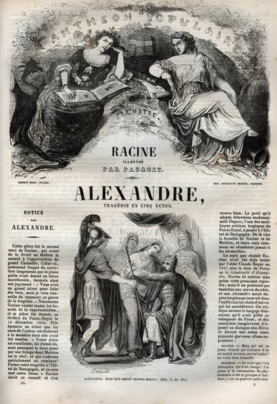 Alexandre le Grand tragedie in vijf bedrijven - gravure in 