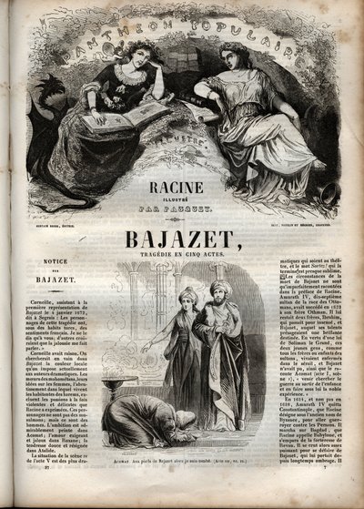 Bajazet tragedie in vijf bedrijven van Jean Racine - gravure in 