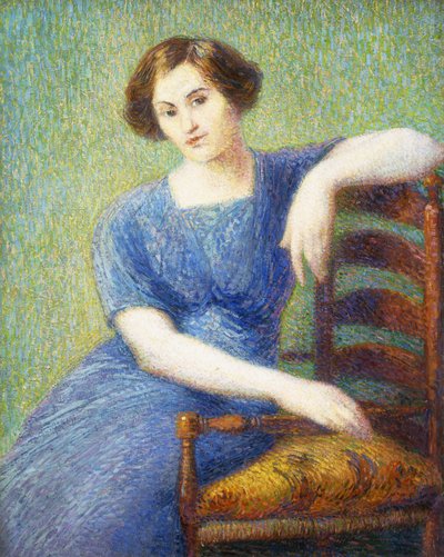 Vrouw met een stoel; Femme au Fauteuil door Hippolyte Petitjean