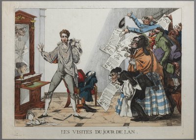 De bezoekers op nieuwjaarsdag door Hippolyte Pochon