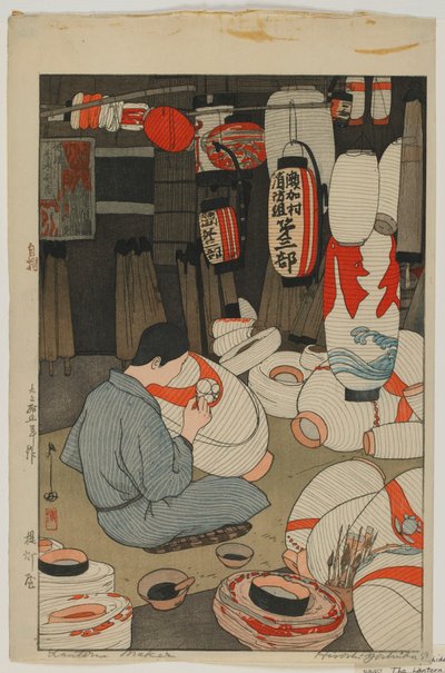 Lantaarnmaker, Taisho-periode door Hiroshi Yoshida