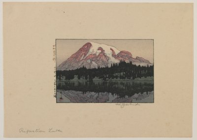 Reflectiemeer op Mount Rainier, Showa-periode door Hiroshi Yoshida