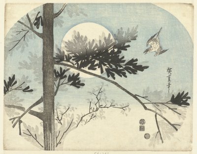 Koekoek en pijnboom door Hiroshige (I) , Utagawa