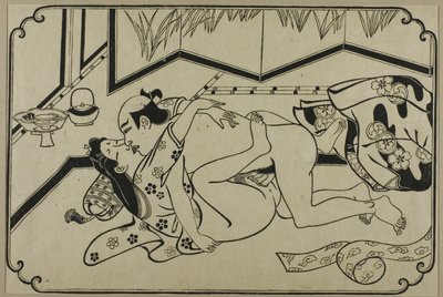 Een blad uit een shunga-album door Hishikawa Moronobu