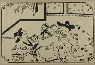 Een blad uit een shunga-album door Hishikawa Moronobu