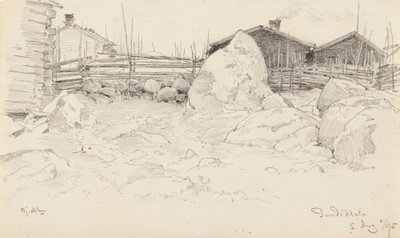 Huisjes in Puutikkala door Hjalmar Munsterhjelm