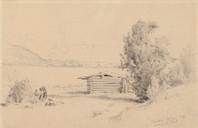 Uitzicht op het meer vanaf Suolijärvi door Hjalmar Munsterhjelm