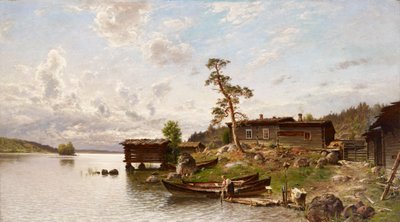 Ochtendstemming (Uitzicht op het eiland) door Hjalmar Munsterhjelm