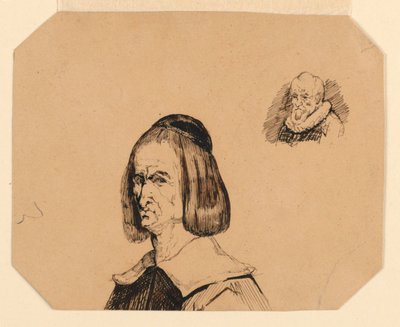 Hoofden van twee mannen, in de stijl van Frans Hals door Homer Dodge Martin