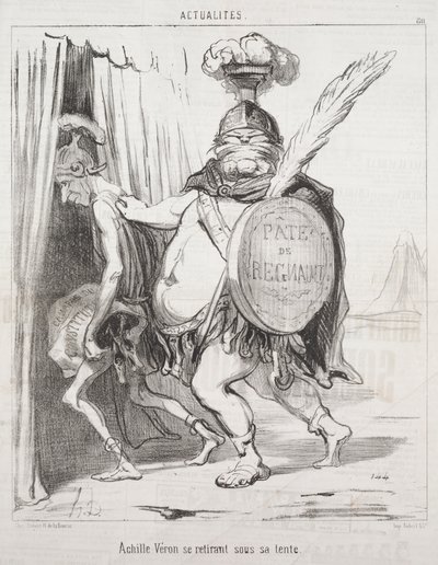 Actualiteiten: Achilles trekt zich terug in zijn tent door Honoré Daumier