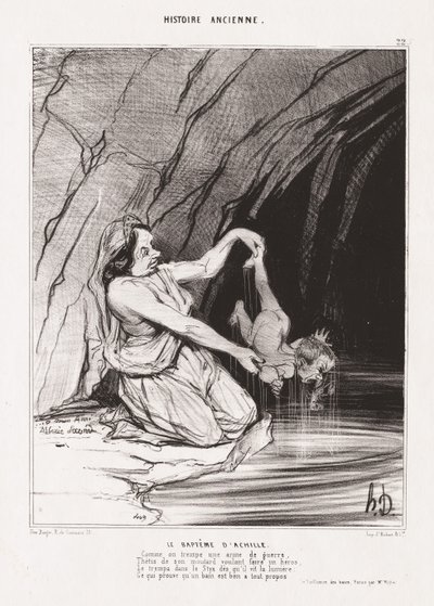 Oude Geschiedenis: Pl. 22, De Doop van Achilles door Honoré Daumier