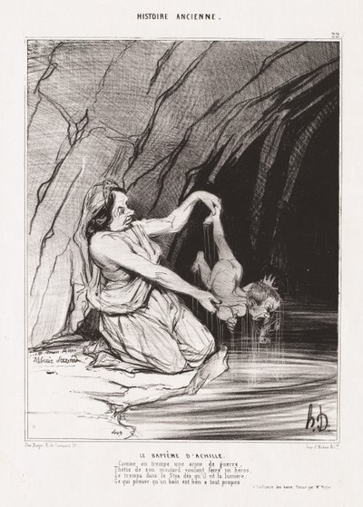 Oude Geschiedenis: Pl. 22, De Doop van Achilles door Honoré Daumier