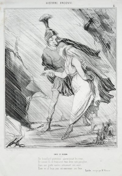 Oude Geschiedenis plaat 15: Enée en Didon door Honoré Daumier
