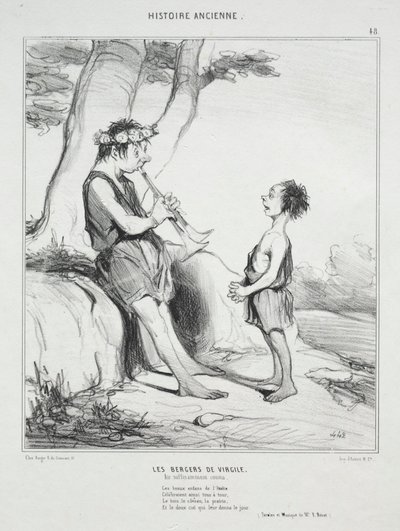 Oude geschiedenis, plaat 48: De herders van Virgil, 31 december 1842 door Honoré Daumier