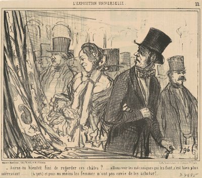 Ben je klaar met het bekijken van die sjaals? door Honoré Daumier