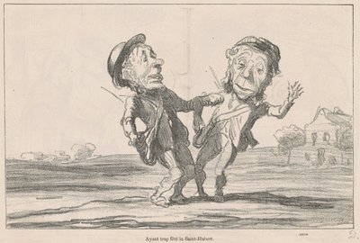 Te veel gevierd op Sint-Hubertus door Honoré Daumier